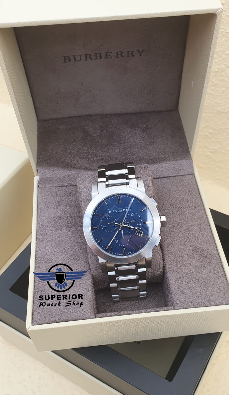 Burberry The City Silver/Blue dial 45mm – Superior Watch Shop